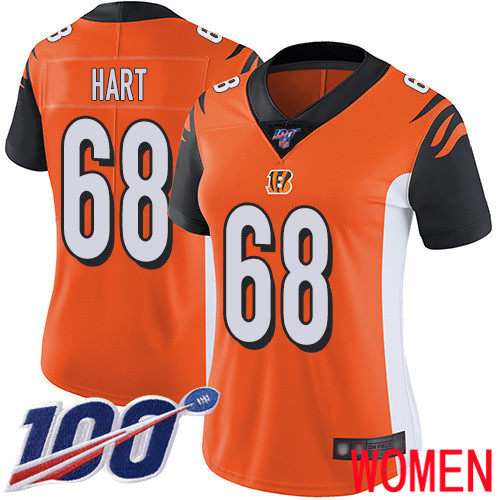 Cincinnati Bengals Limited Orange Women Bobby Hart Alternate Jersey NFL Footballl 68 100th Season Vapor Untouchable